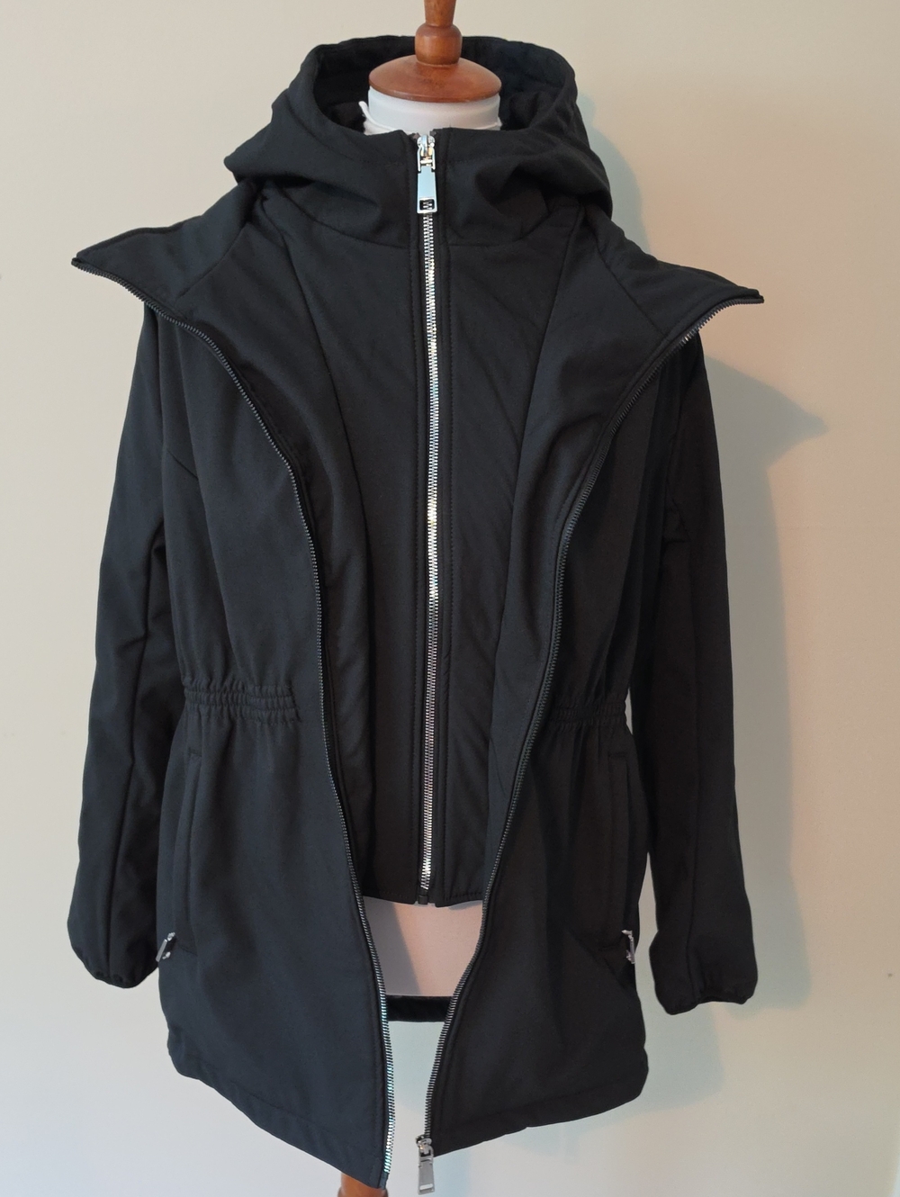 Rebecca Minkoff Full Zip  Black Hooded Fall Jacket